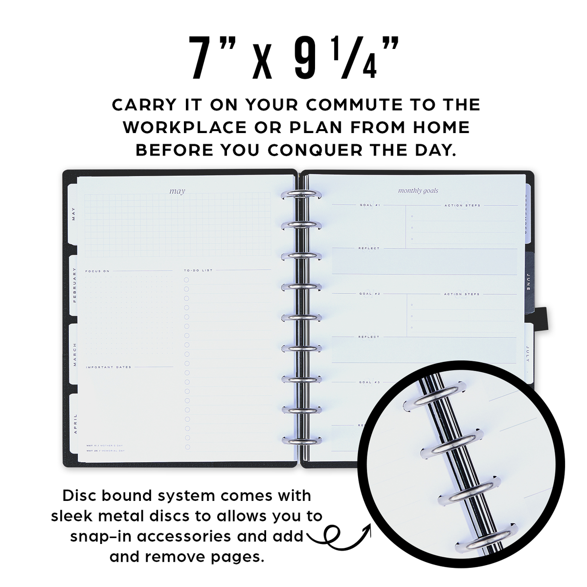 2025 Work + Life Rose Gold Planner - Classic Hourly Layout - 12 Months