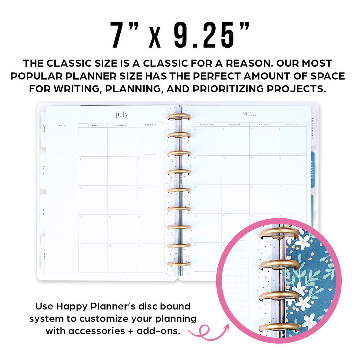 2025 Folk & Flora Planner - Classic Dashboard Layout - 12 Months