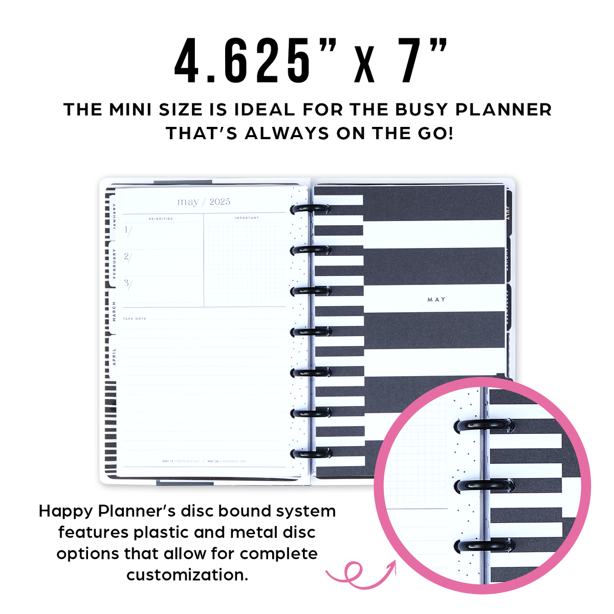 2025 Brilliant Blooms Planner - Mini Vertical Layout - 12 Months