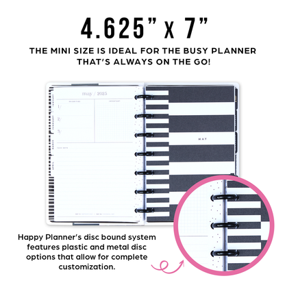 2025 Brilliant Blooms Planner - Mini Vertical Layout - 12 Months