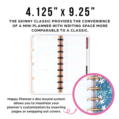 2025 Blooming Bouquet Planner - Skinny Classic Horizontal Layout - 12 Months