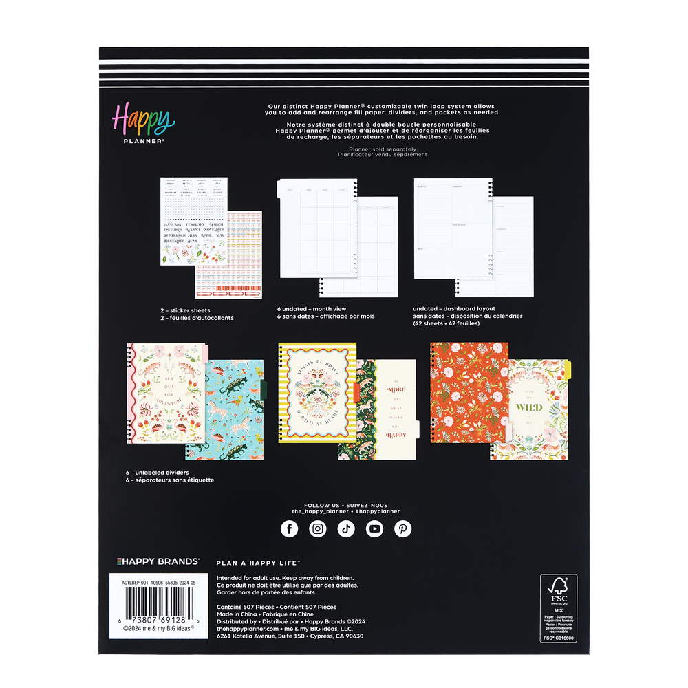 Lush Linens - Big Customizable Spiral Planner Dashboard Extension Pack - 6 Months