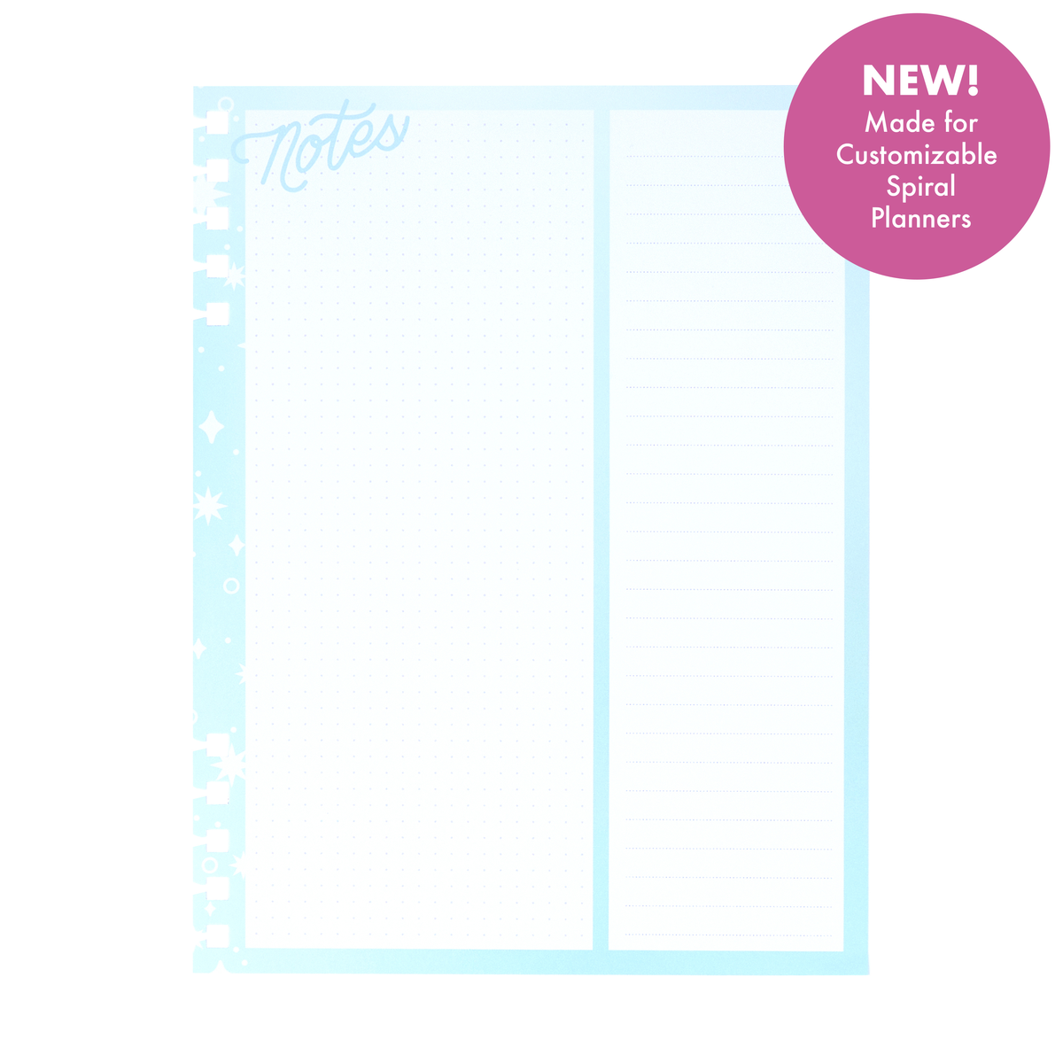 Seasons of Joy - Dashboard + Dotted Lined Classic Customizable Spiral Planner Filler Paper - 40 Sheets