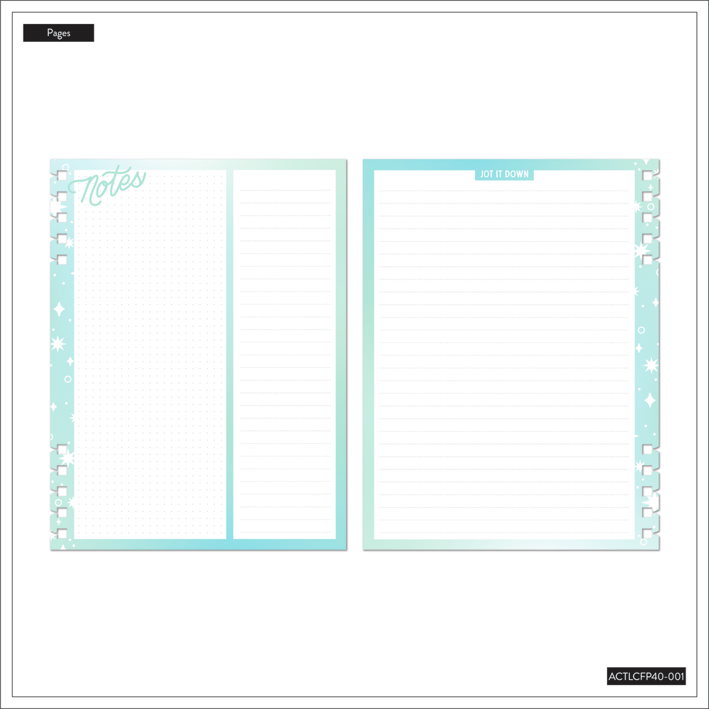 Seasons of Joy - Dashboard + Dotted Lined Classic Customizable Spiral Planner Filler Paper - 40 Sheets