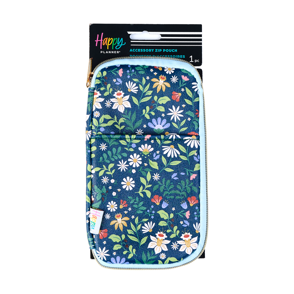 Forest Flowers - Banded Accessory Zip Pouch