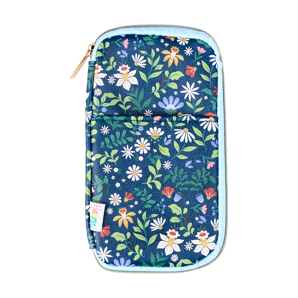 Forest Flowers - Banded Accessory Zip Pouch