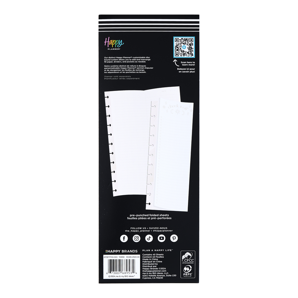 Everyday Magic - Dotted Lined + Dashboard Big Folded Filler Paper - 40 Sheets