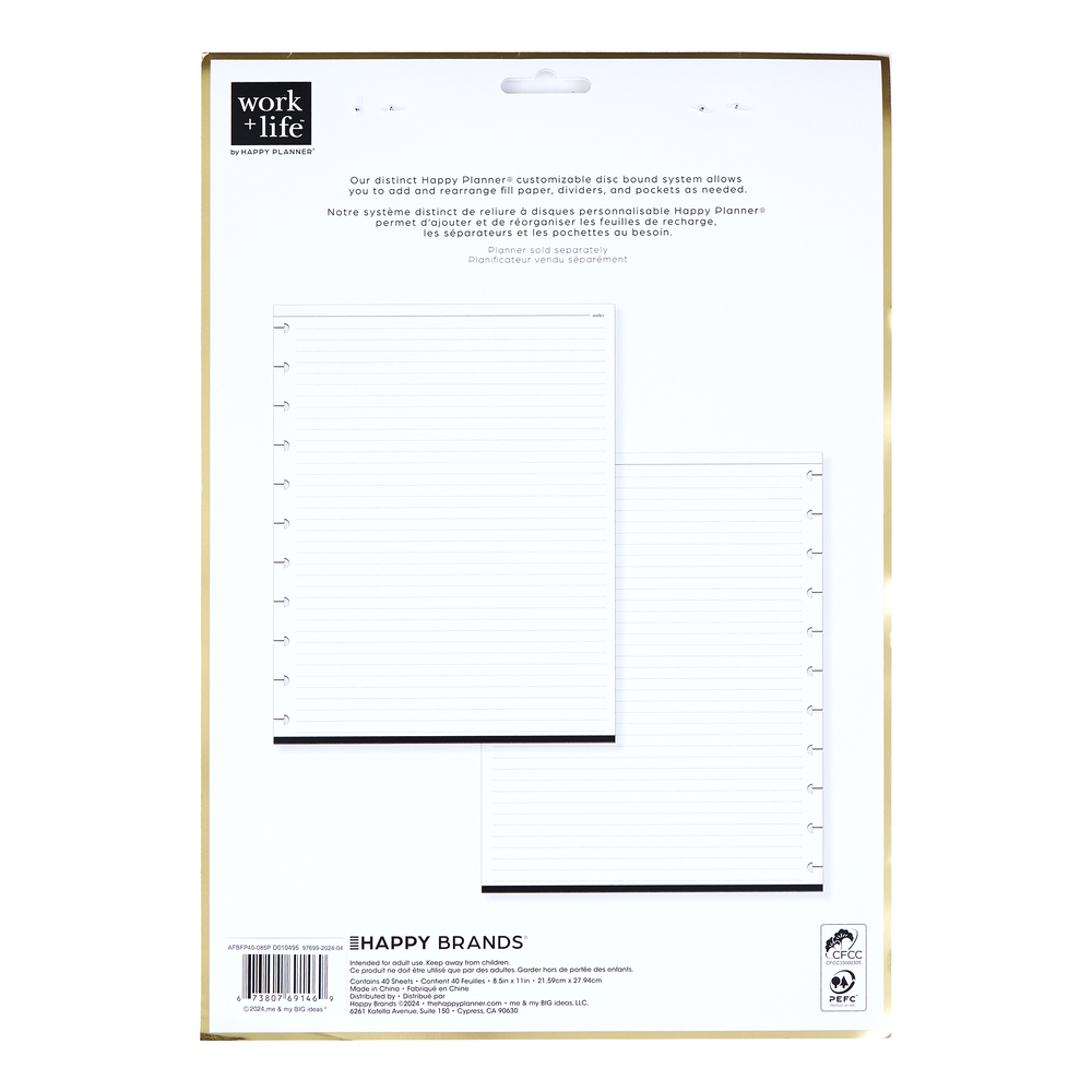 Work + Life Onyx - Dotted Lined Big Filler Paper - 40 Sheets