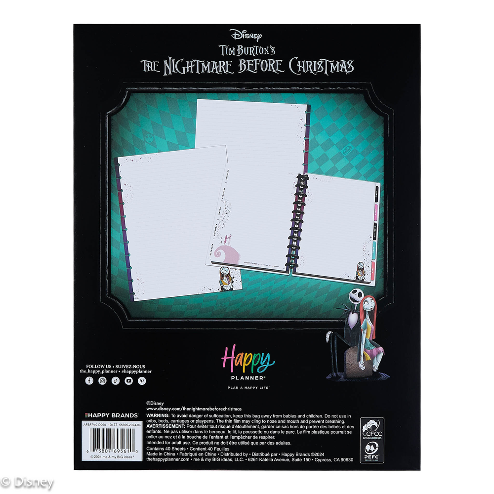 Disney Tim Burton's The Nightmare Before Christmas Celestial - Dotted Lined Big Filler Paper - 40 Sheets