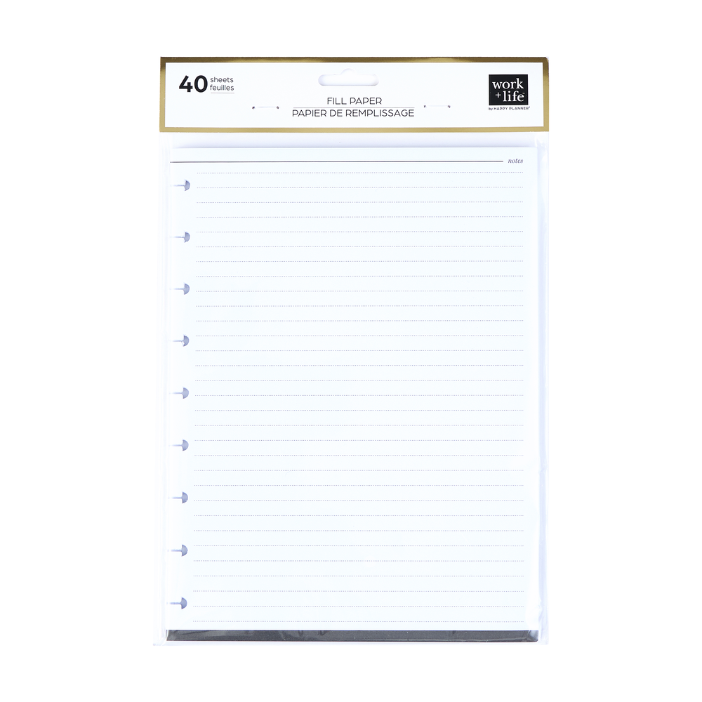 Work + Life Onyx - Dotted Lined Classic Filler Paper - 40 Sheets