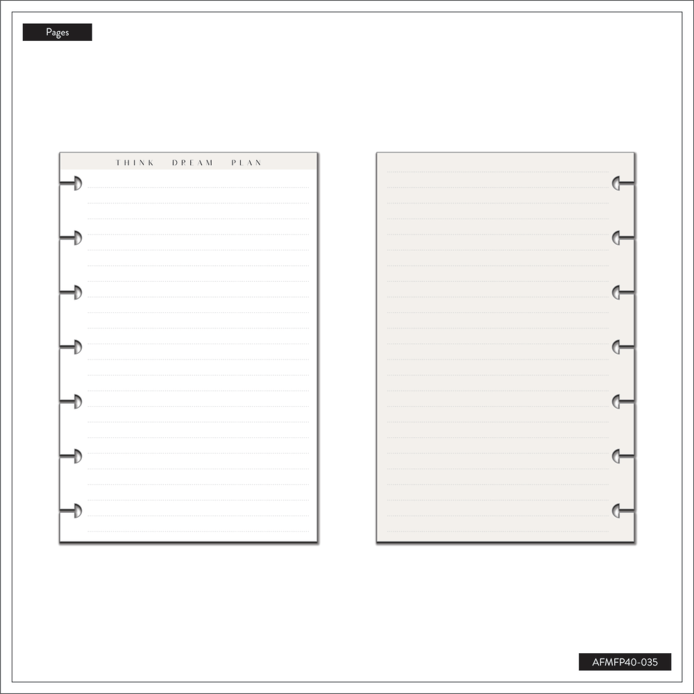 Neutrals - Dotted Lined Mini Filler Paper - 40 Sheets