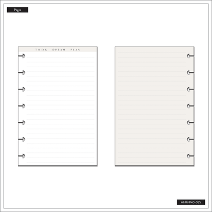 Neutrals - Dotted Lined Mini Filler Paper - 40 Sheets