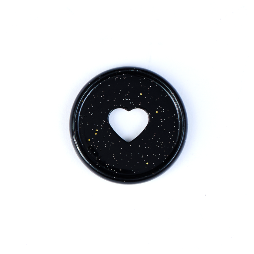 Black Pearl Powder Glitter - Medium Metal Disc Set