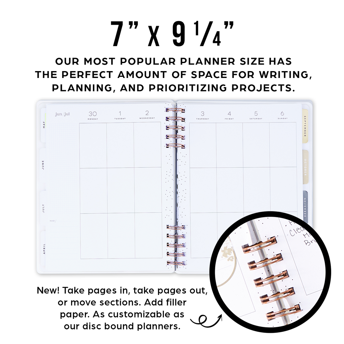 2025 Blooming Bouquet Customizable Spiral Planner - Classic Dashboard Layout - 12 Months