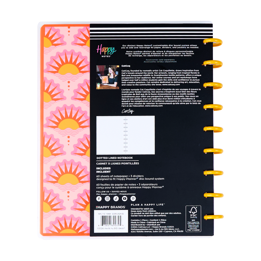 Cat Coq x Happy Planner Retro Sunset - Dotted Lined Classic Notebook - 60 Sheets