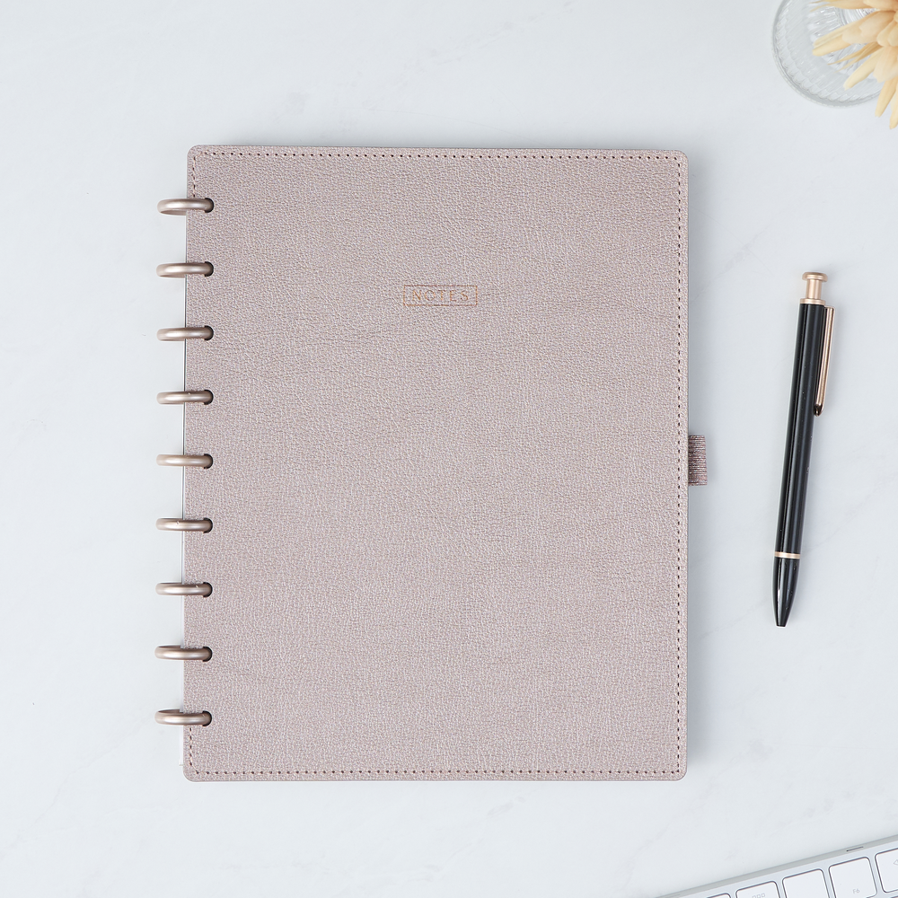 Work + Life Rose Gold - Dotted Lined Deluxe Classic Notebook - 60 Sheets