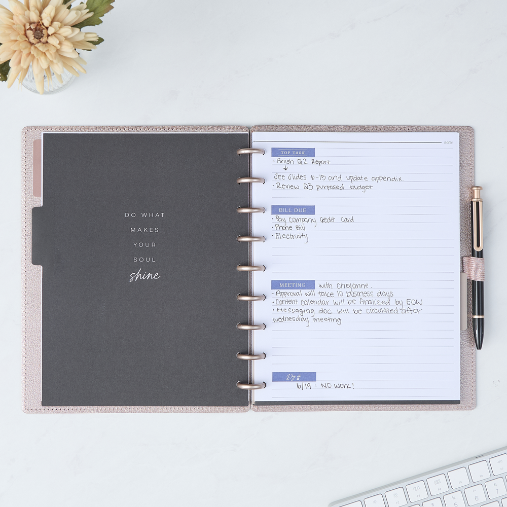 Work + Life Rose Gold - Dotted Lined Deluxe Classic Notebook - 60 Sheets