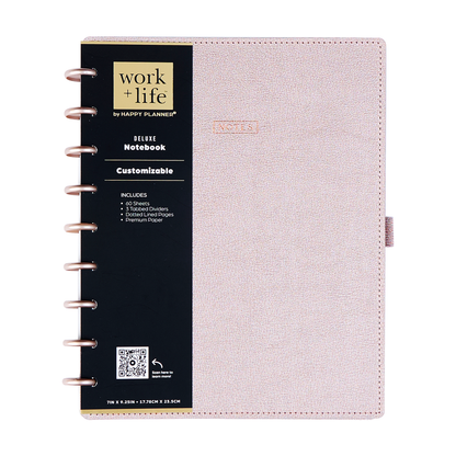 Work + Life Rose Gold - Dotted Lined Deluxe Classic Notebook - 60 Sheets