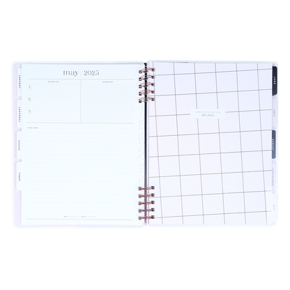 2025 Mauve & Moss Customizable Spiral Planner - Big Vertical Layout - 12 Months