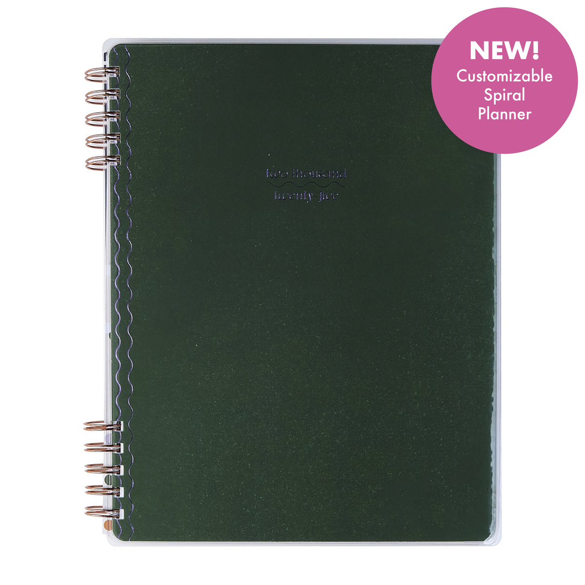 2025 Mauve & Moss Customizable Spiral Planner - Big Dashboard Layout - 12 Months