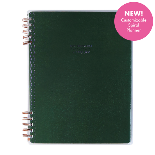 2025 Mauve & Moss Customizable Spiral Planner - Big Dashboard Layout - 12 Months