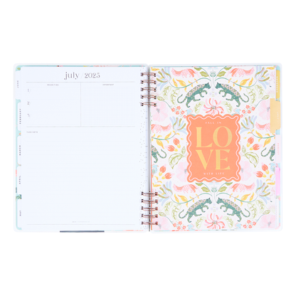 2025 Lush Linens Customizable Spiral Planner - Big Dashboard Layout - 12 Months