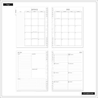 2025 Lush Linens Customizable Spiral Planner - Big Dashboard Layout - 12 Months