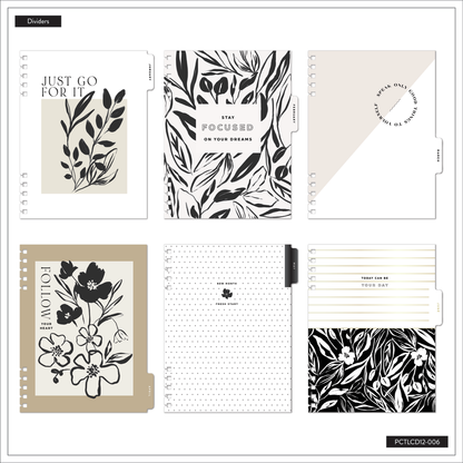 2025 Sketchy Florals Customizable Spiral Planner - Classic Vertical Layout - 12 Months