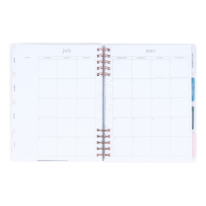 2025 Blooming Bouquet Customizable Spiral Planner - Classic Dashboard Layout - 12 Months