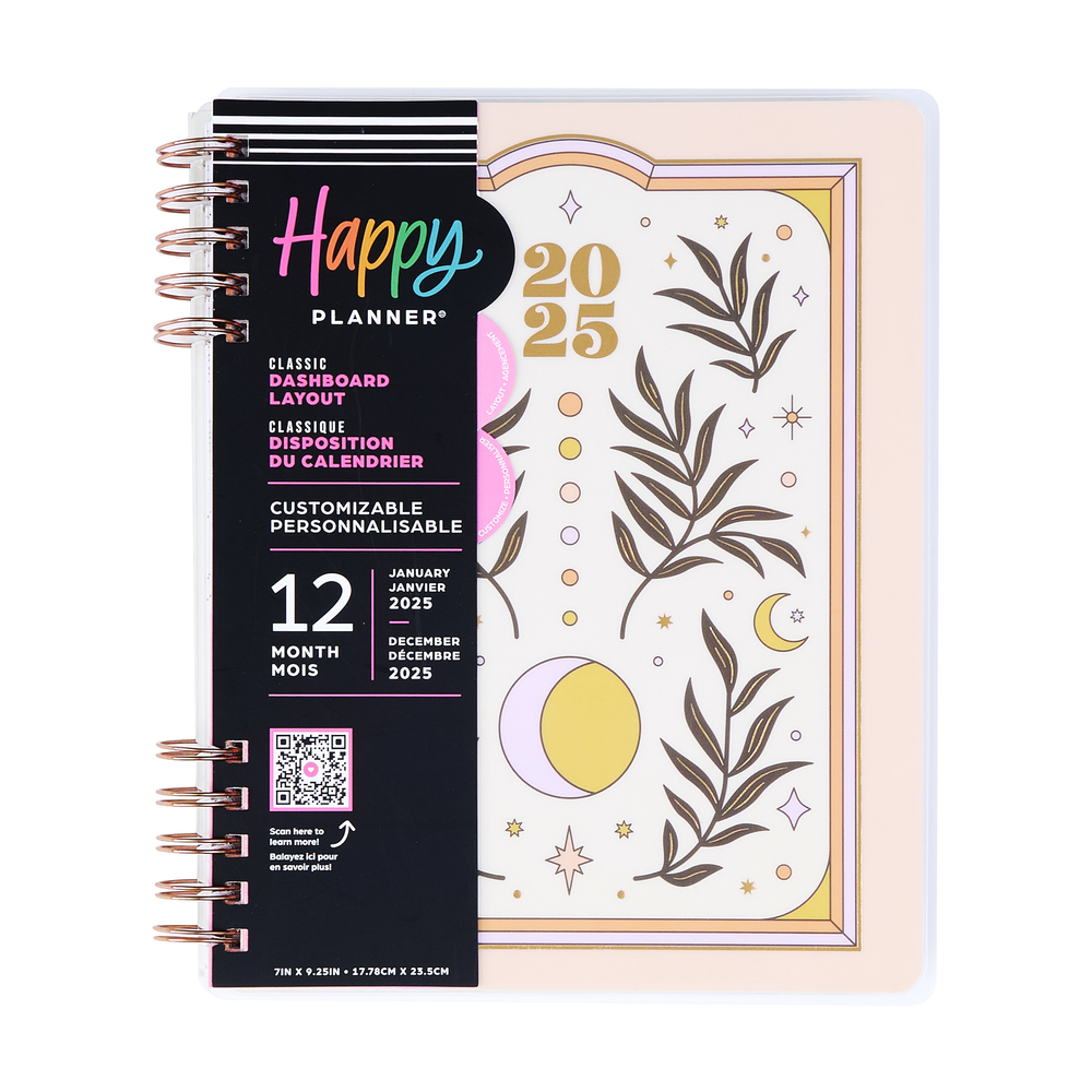 2025 Desert Mystic Customizable Spiral Planner - Classic Dashboard Layout - 12 Months