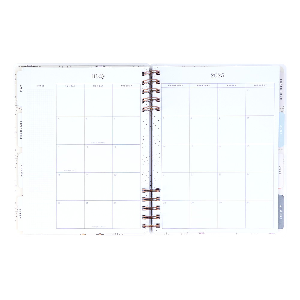 2025 Desert Mystic Customizable Spiral Planner - Classic Dashboard Layout - 12 Months