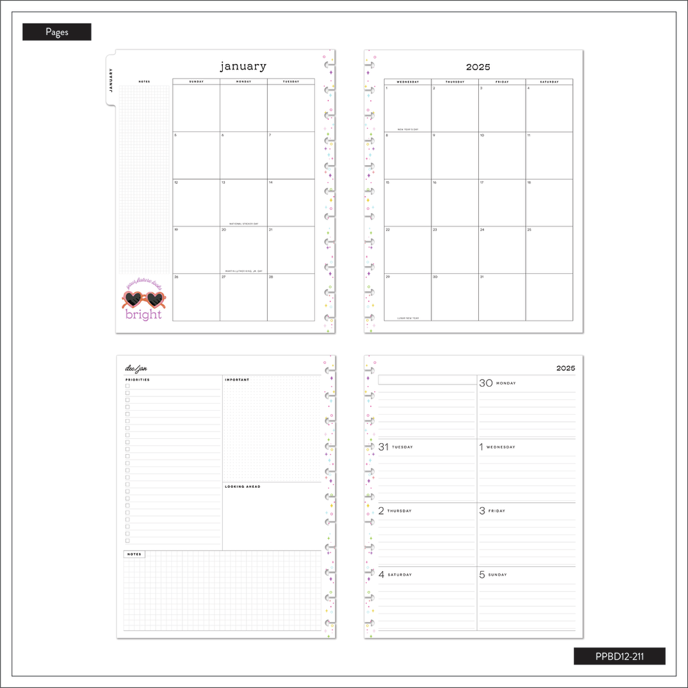 2025 Seasons of Joy Planner - Big Dashboard Layout - 12 Months