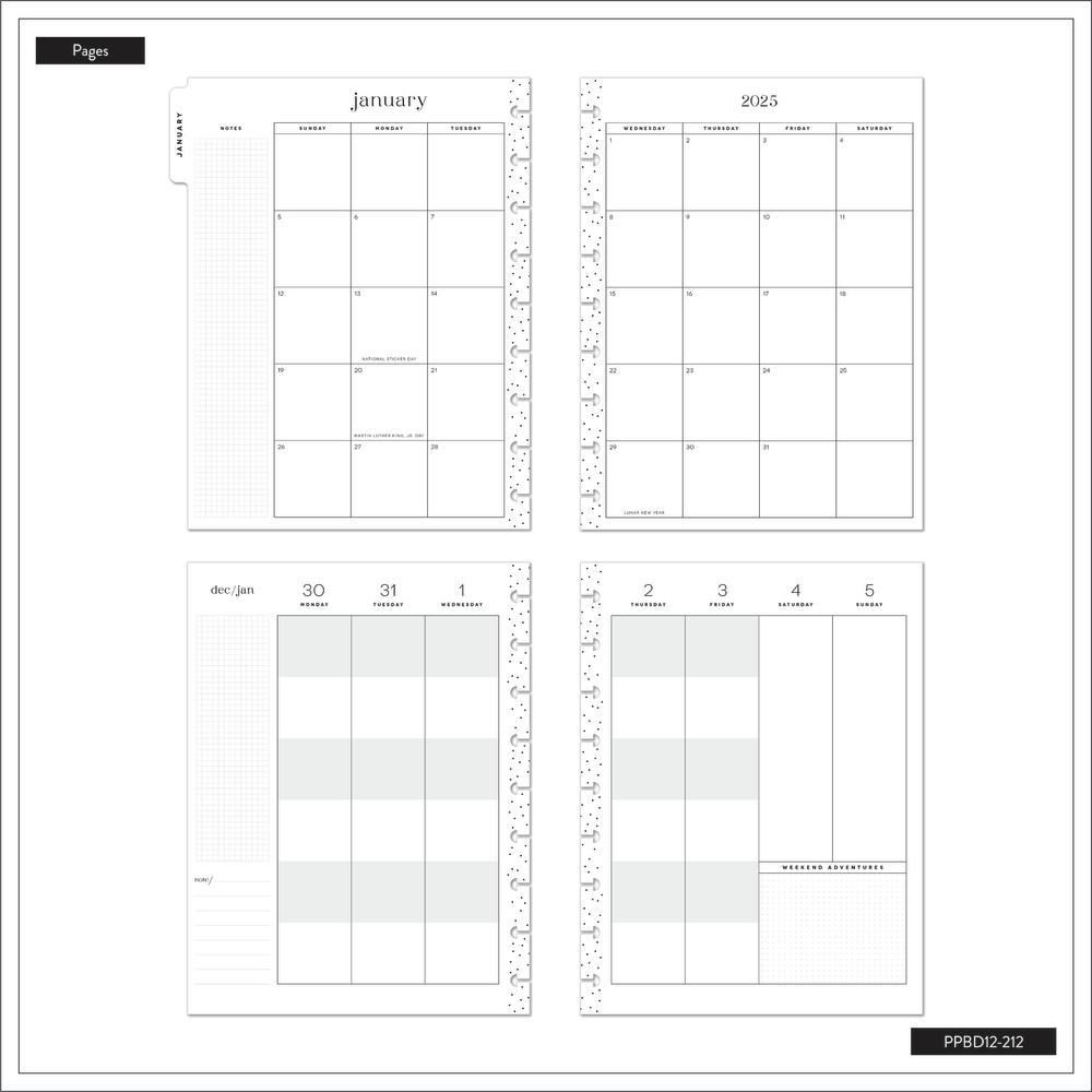 2025 Modern Impression Planner - Big Color Block Layout - 12 Months