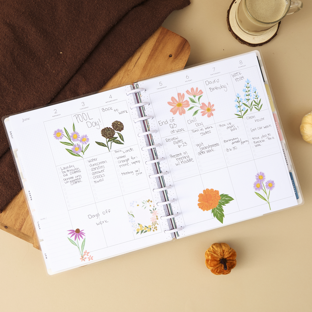 2025 Blooming Bouquet Planner - Big Checklist Layout - 12 Months