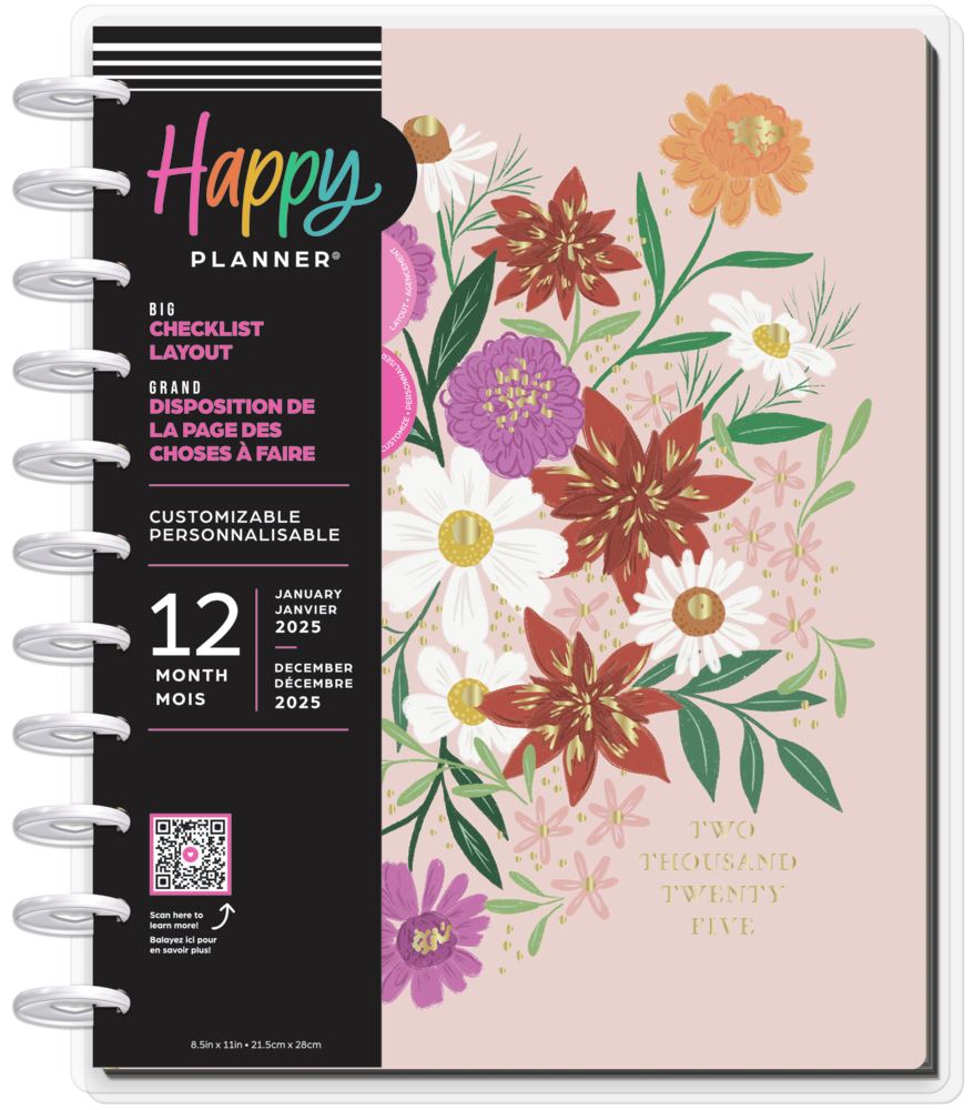 2025 Blooming Bouquet Planner - Big Checklist Layout - 12 Months