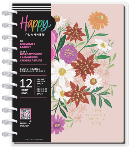 2025 Blooming Bouquet Planner - Big Checklist Layout - 12 Months