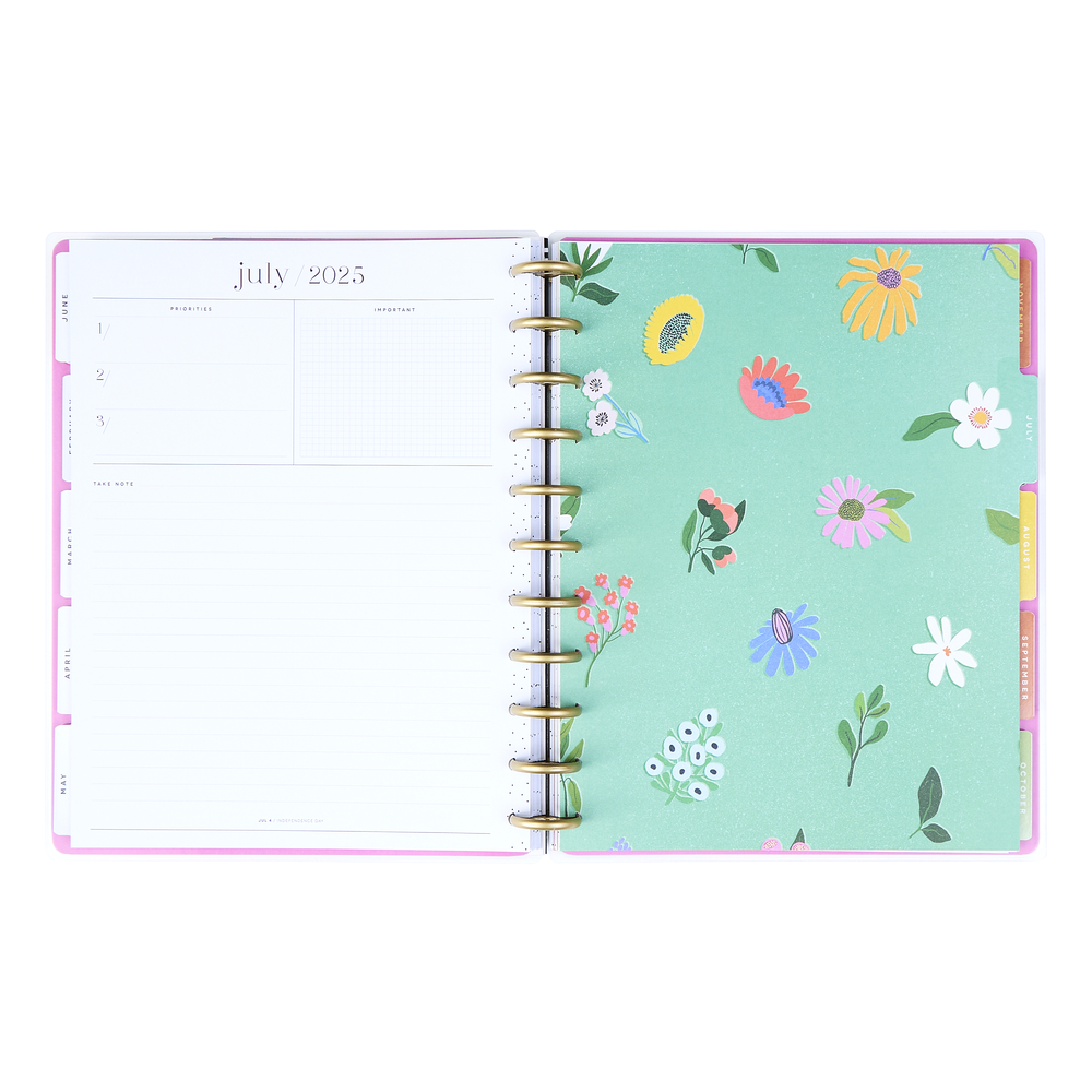 2025 Brilliant Blooms Planner - Big Vertical Layout - 12 Months