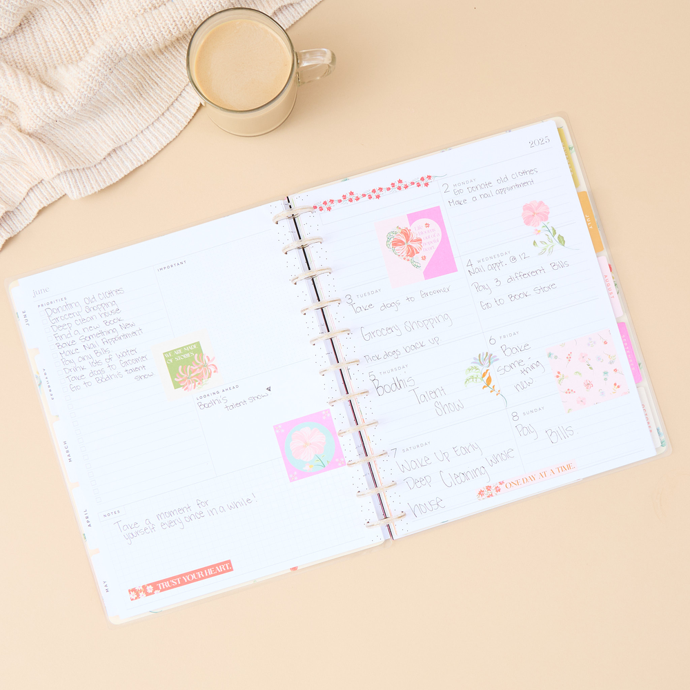 2025 Lush Linens Planner - Big Dashboard Layout - 12 Months