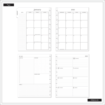 2025 Lush Linens Planner - Big Dashboard Layout - 12 Months