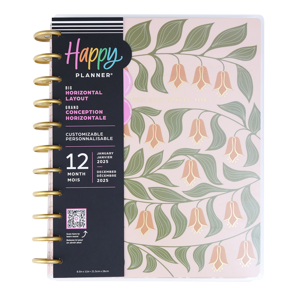 2025 Desert Rose Planner - Big Horizontal Layout - 12 Months