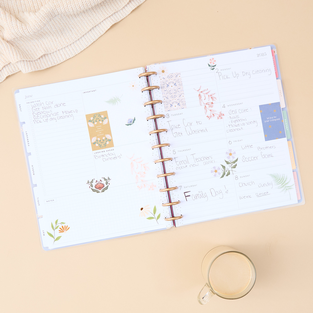 2025 Forest Flowers Planner - Big Dashboard Layout - 12 Months