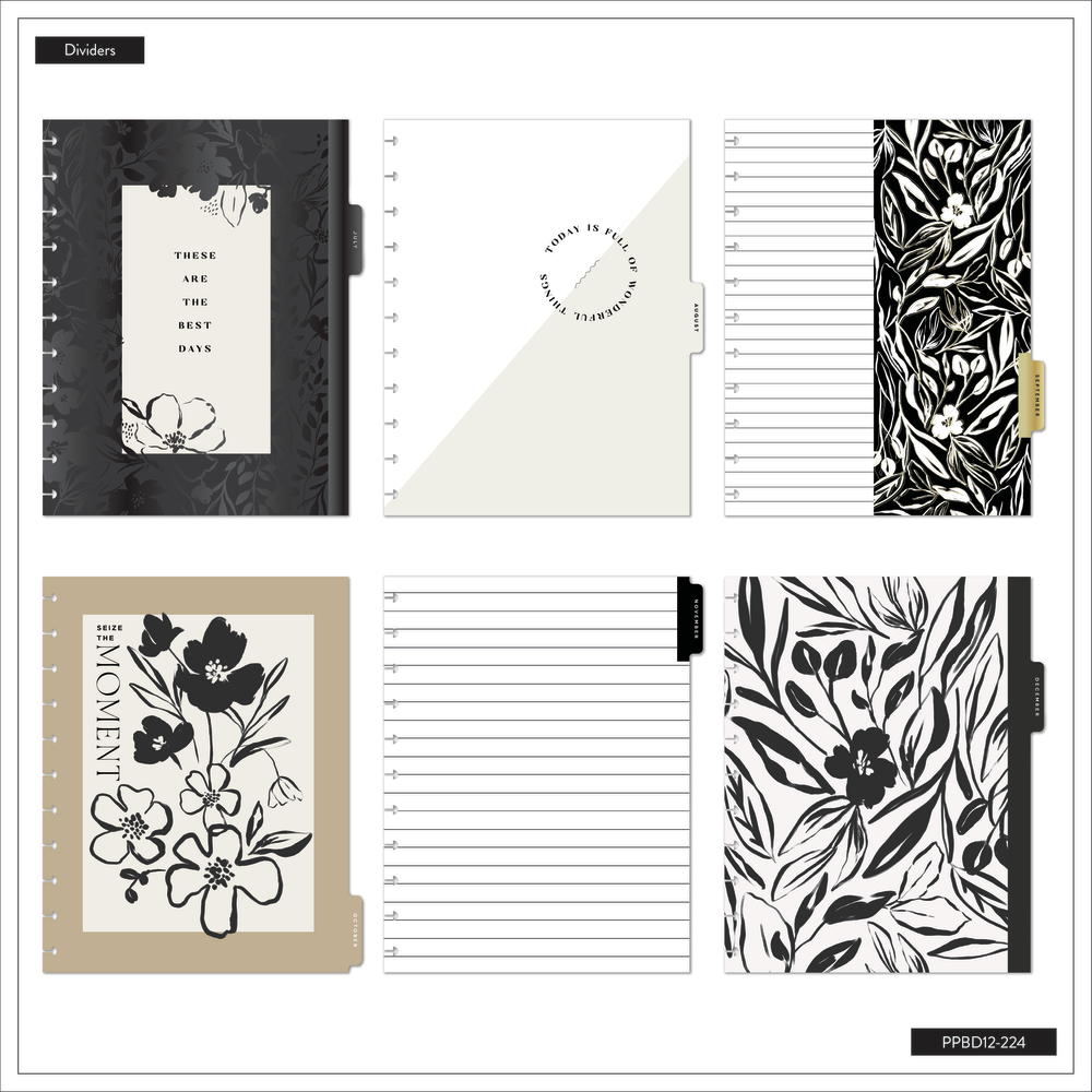 2025 Sketchy Florals Planner - Big Vertical Layout - 12 Months