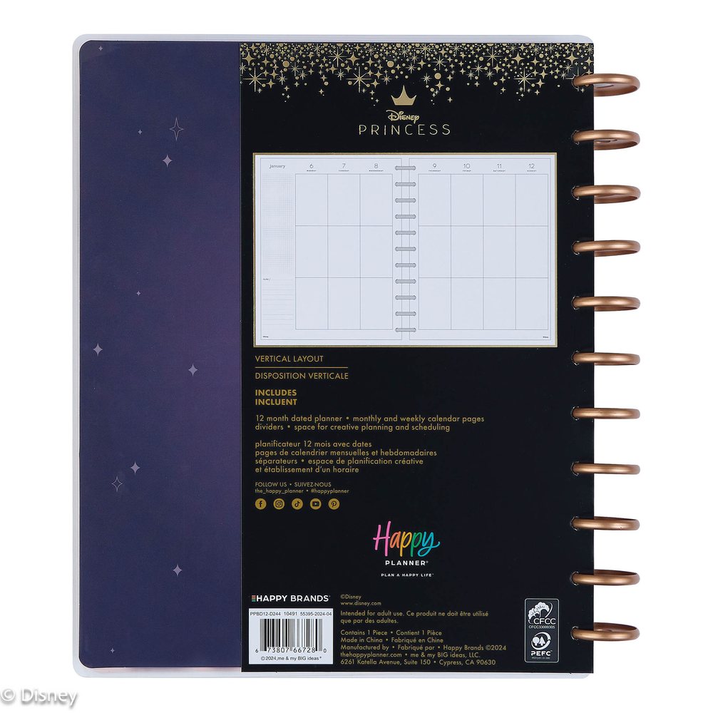 2025 Disney Sleeping Beauty 65th Anniversary Planner - Big Vertical Layout - 12 Months