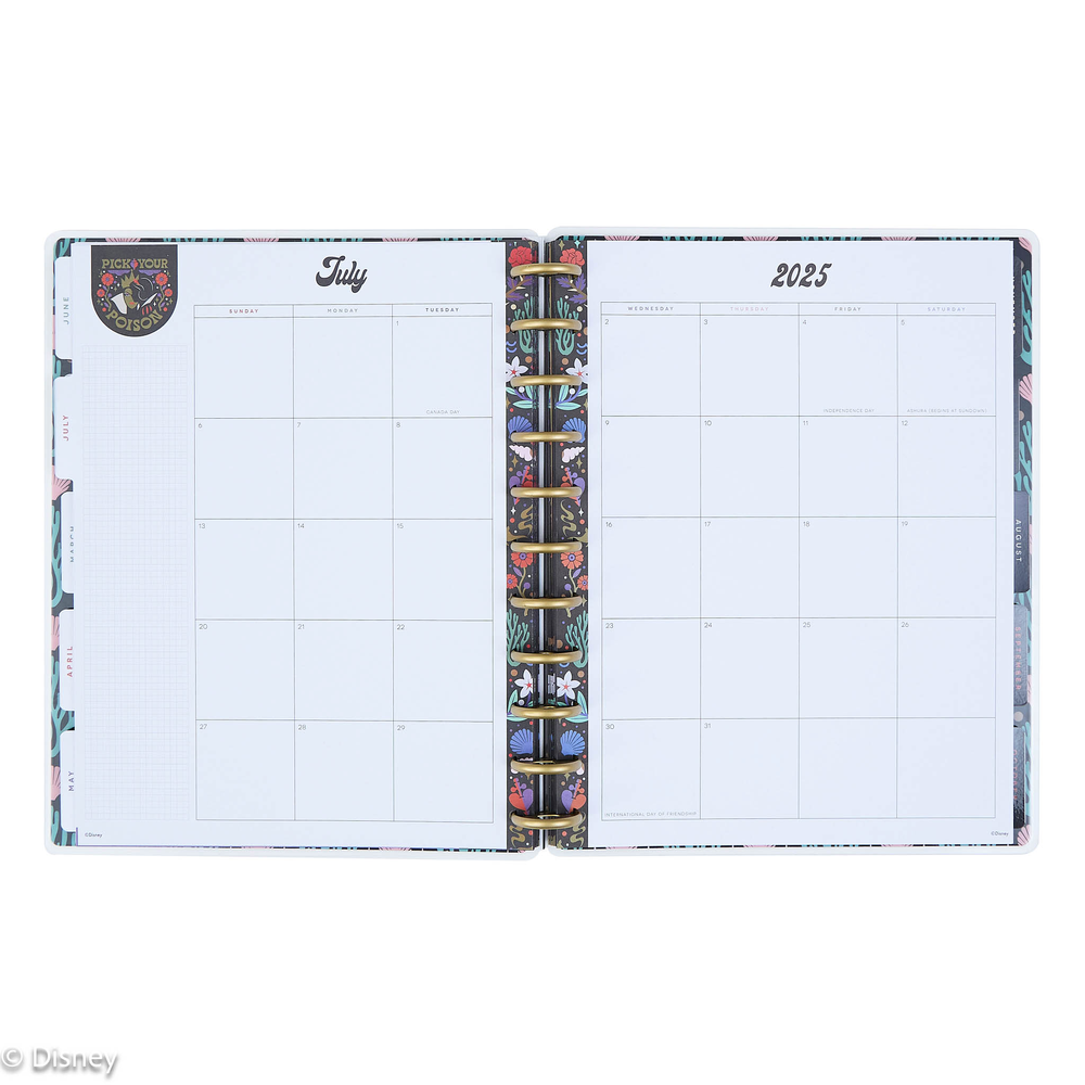 2025 Disney Ariel vs. Ursula Planner - Big Vertical Layout - 12 Months