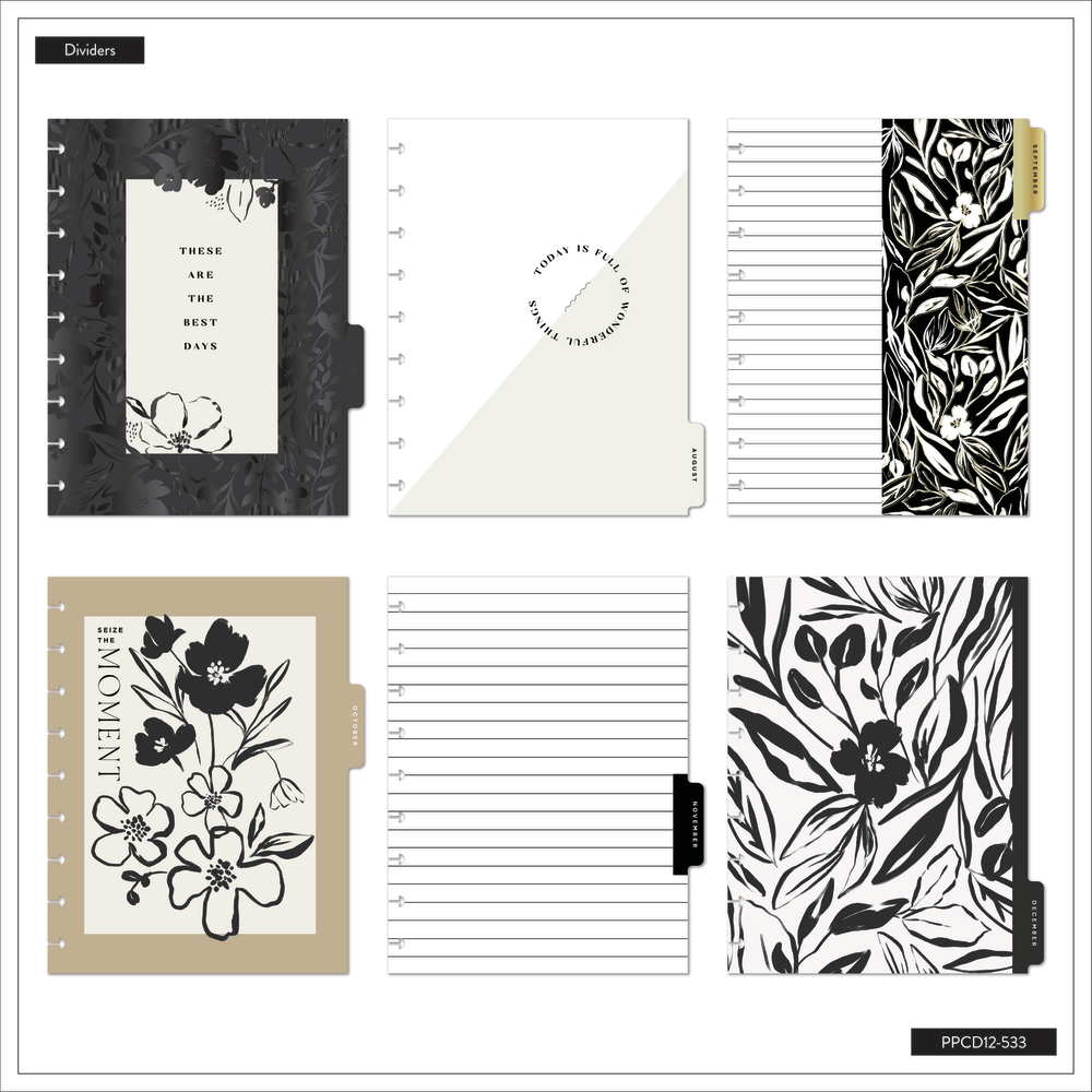 2025 Sketchy Florals Planner - Classic Vertical Layout - 12 Months