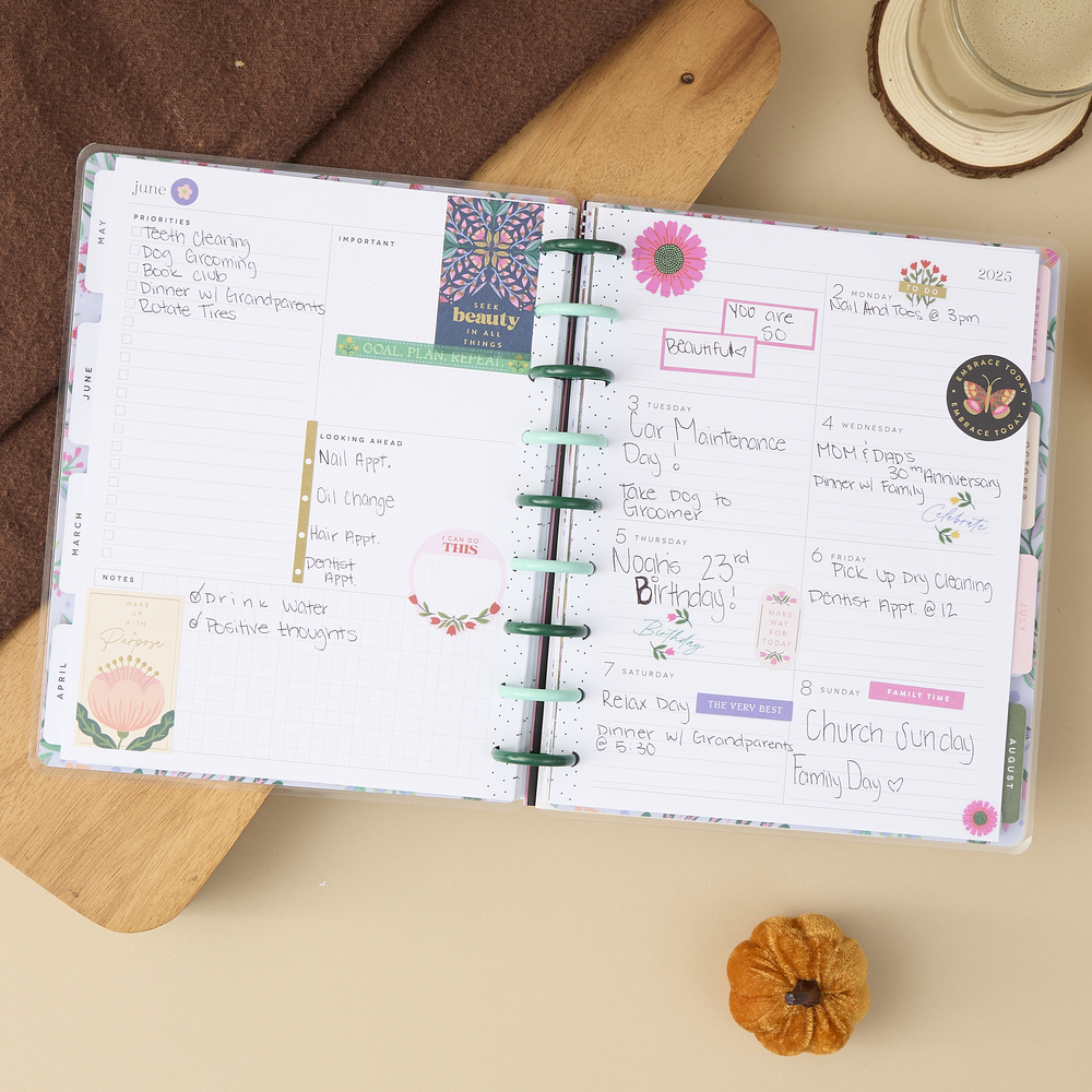 2025 Folk & Flora Planner - Classic Dashboard Layout - 12 Months