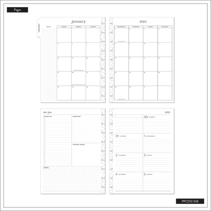 2025 Folk & Flora Planner - Classic Dashboard Layout - 12 Months