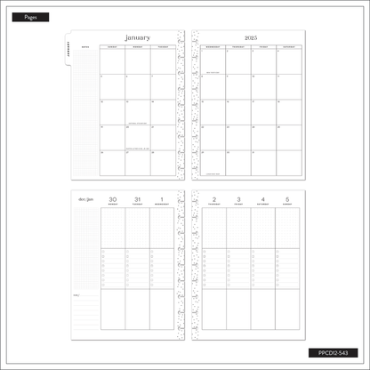 2025 Brilliant Blooms Planner - Classic Checklist Layout - 12 Months