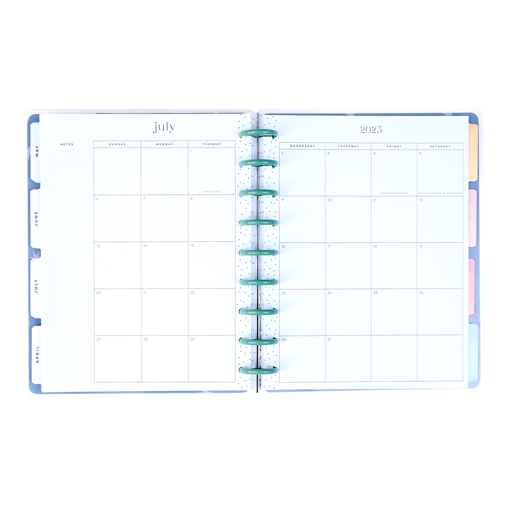 2025 Forest Flowers Planner - Classic Horizontal Layout - 12 Months