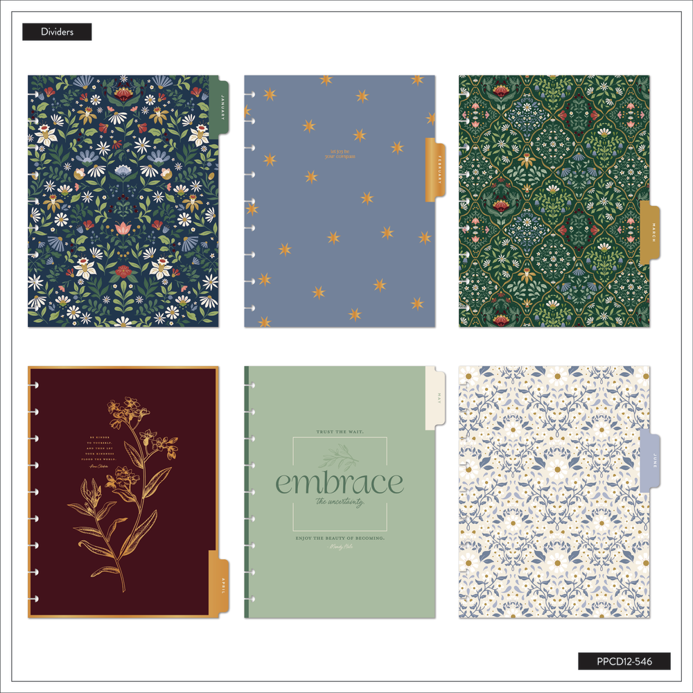 2025 Forest Flowers Planner - Classic Horizontal Layout - 12 Months